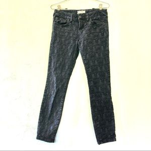 Black Acid Washed Free People Skinny Jeans A22
